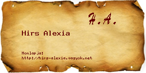 Hirs Alexia névjegykártya